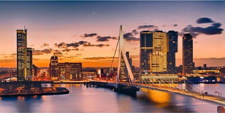 Diamond Painting Erasmusbrug voorbeeldafbeelding van het volledige ontwerp
