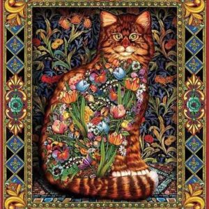 Diamond Painting Fantasie Kat voorbeeldafbeelding van het volledige ontwerp