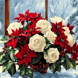 Diamond Painting Feestelijke bloemen voorbeeldafbeelding van het volledige ontwerp