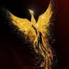 Diamond Painting - Gouden feniks voorbeeldafbeelding van het volledige ontwerp