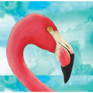Diamond Painting Flamingo voorbeeldafbeelding van het volledige ontwerp