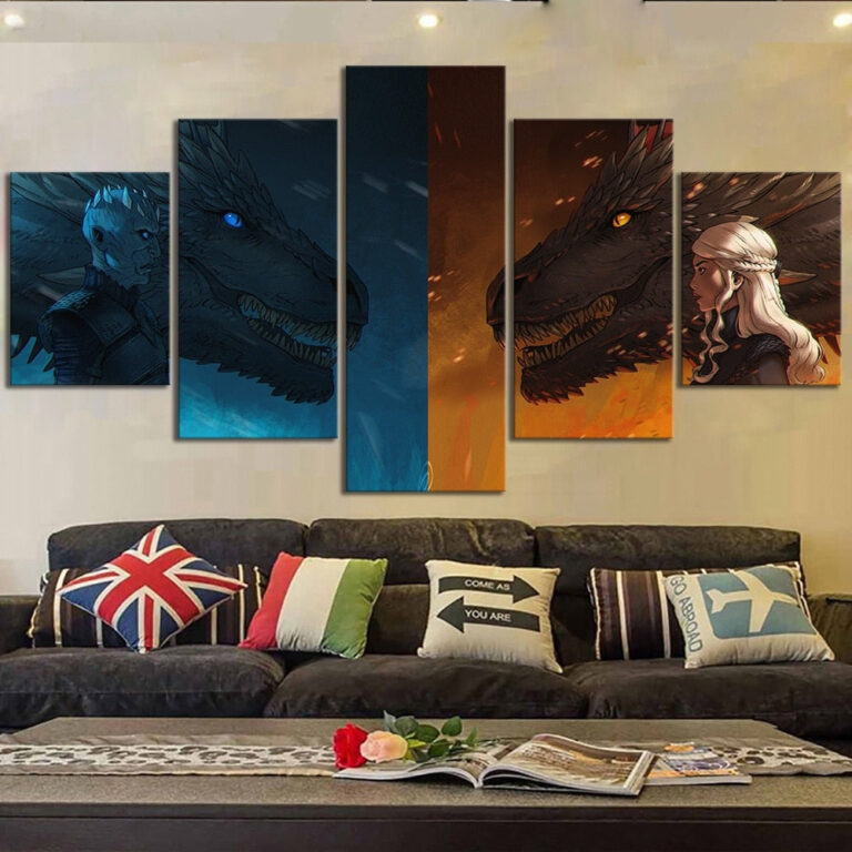 Diamond Painting Game Of Thrones Draken 5 Luiken voorbeeldafbeelding van het volledige ontwerp