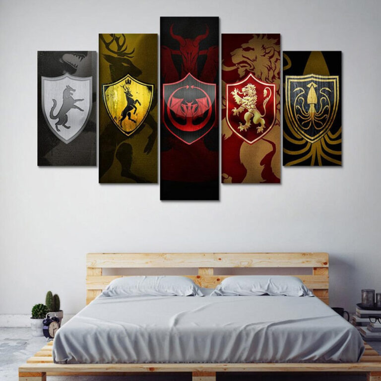 Diamond Painting Game Of Thrones Houses 5 Luiken voorbeeldafbeelding van het volledige ontwerp