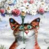 Diamond Painting Gekke Kat voorbeeldafbeelding van het volledige ontwerp
