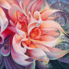 Diamond Painting Gekleurde Bloem voorbeeldafbeelding van het volledige ontwerp