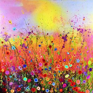 Diamond Painting Gekleurde Bloemen voorbeeldafbeelding van het volledige ontwerp