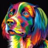Diamond Painting Gekleurde Engelse Springerspaniël voorbeeldafbeelding van het volledige ontwerp