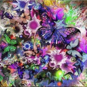 Diamond Painting Gekleurde Vlinders voorbeeldafbeelding van het volledige ontwerp