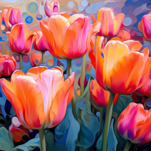 Diamond Painting – Gekleurde tulpen