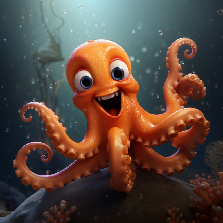 Diamond Painting Gelukkig octopus voorbeeldafbeelding van het volledige ontwerp