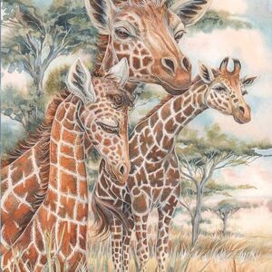 Diamond Painting Giraffes voorbeeldafbeelding van het volledige ontwerp