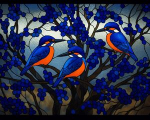 Diamond Painting – Glas in lood ijsvogels