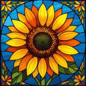 Diamond Painting – Glas in lood zonnebloem