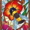Diamond Painting Glasschilderij Hommel - by Anneke Schipper voorbeeldafbeelding van het volledige ontwerp