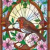 Diamond Painting Glasschilderij Roodborstje - by Anneke Schipper voorbeeldafbeelding van het volledige ontwerp