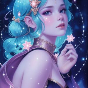 Diamond Painting Gloeiende Fee voorbeeldafbeelding van het volledige ontwerp