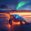 Diamond Painting Gloeiende schildpad voorbeeldafbeelding van het volledige ontwerp
