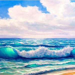 Diamond Painting Golven In Zee voorbeeldafbeelding van het volledige ontwerp