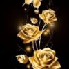 Diamond Painting Gouden Rozen Groot Formaat voorbeeldafbeelding van het volledige ontwerp