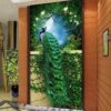 Diamond Painting Groene Pauw Groot Formaat voorbeeldafbeelding van het volledige ontwerp