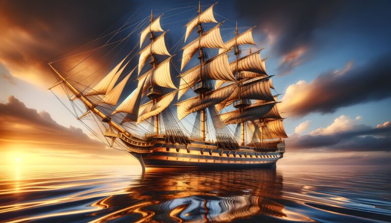 Diamond Painting Groot Schip In Stil Water voorbeeldafbeelding van het volledige ontwerp