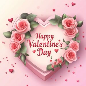 Diamond Painting Happy Valentine's Day voorbeeldafbeelding van het volledige ontwerp