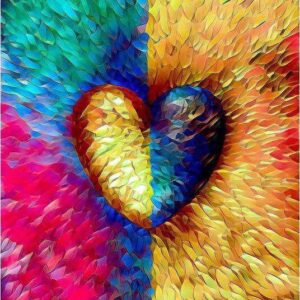 Diamond Painting Hart Emoties voorbeeldafbeelding van het volledige ontwerp