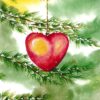 Diamond Painting Hart Op Kerstboom voorbeeldafbeelding van het volledige ontwerp