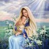 Diamond Painting Heilige Maria & Kind voorbeeldafbeelding van het volledige ontwerp
