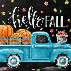 Diamond Painting Hello Fall voorbeeldafbeelding van het volledige ontwerp