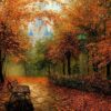 Diamond Painting - Herfstpark met wandelpad voorbeeldafbeelding van het volledige ontwerp