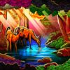 Diamond Painting Hert In De Jungle HP Design voorbeeldafbeelding van het volledige ontwerp