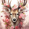Diamond Painting Herten in bloemen voorbeeldafbeelding van het volledige ontwerp