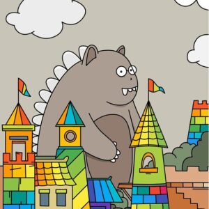 Diamond Painting Het Vriendelijke Monster voorbeeldafbeelding van het volledige ontwerp