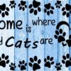 Diamond Painting Home Is Where My Cats Are Blauw voorbeeldafbeelding van het volledige ontwerp