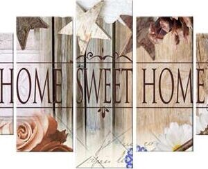 Diamond Painting Home Sweet 5 Luiken voorbeeldafbeelding van het volledige ontwerp
