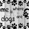 Diamond Painting Home is where the dogs are voorbeeldafbeelding van het volledige ontwerp