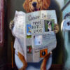 Diamond Painting Hond Leest Krant voorbeeldafbeelding van het volledige ontwerp