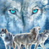 Diamond Painting Huilende Wolven Samen voorbeeldafbeelding van het volledige ontwerp