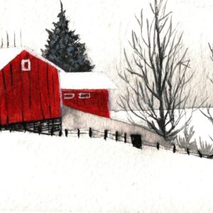 Diamond Painting Huis In Sneeuwland voorbeeldafbeelding van het volledige ontwerp