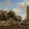 Diamond Painting Huizen aan de Herengracht van Jan der Heyden voorbeeldafbeelding van het volledige ontwerp