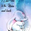 Diamond Painting I Love You to the Moon and Back Aurora Borealis voorbeeldafbeelding van het volledige ontwerp