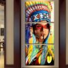 Diamond Painting Indianen Vrouw Kleuren Drie Luiken voorbeeldafbeelding van het volledige ontwerp