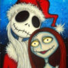 Diamond Painting Jack & Sally Kerst voorbeeldafbeelding van het volledige ontwerp