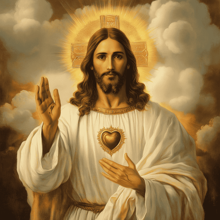 Diamond Painting Jezus in de wolken voorbeeldafbeelding van het volledige ontwerp