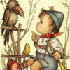 Diamond Painting Jongen Met Vogels voorbeeldafbeelding van het volledige ontwerp