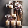Diamond Painting Kaarsen & Orchideeën voorbeeldafbeelding van het volledige ontwerp