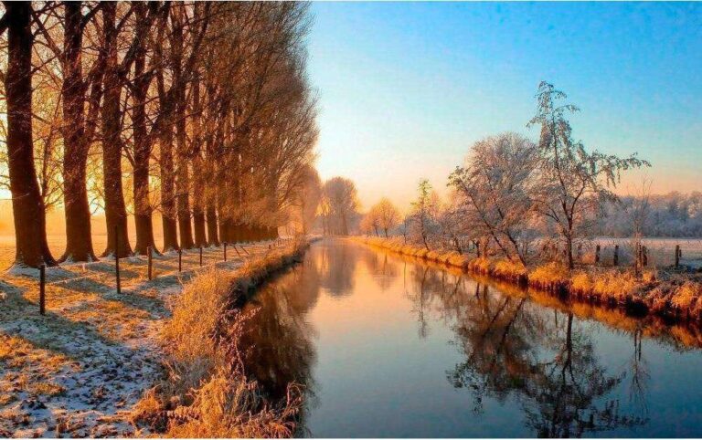 Diamond Painting Kanaal Ochtend voorbeeldafbeelding van het volledige ontwerp