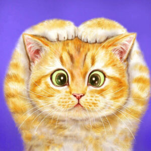 Diamond Painting Kat Cartoon voorbeeldafbeelding van het volledige ontwerp