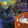 Diamond Painting Kat & Muis voorbeeldafbeelding van het volledige ontwerp